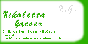 nikoletta gacser business card