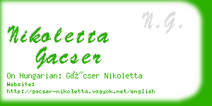 nikoletta gacser business card